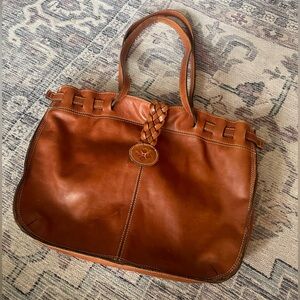 Patricia Nash Large Leather Shoulder Bag designer Leather Tote GUC
